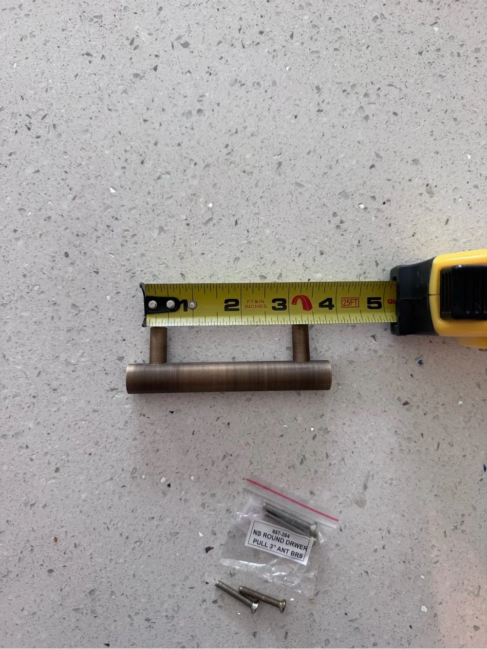 Round 3” Antique Brass Bar Pull